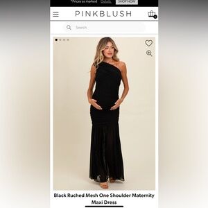 Pinkblush Black One-Shoulder Maternity Maxi Dress